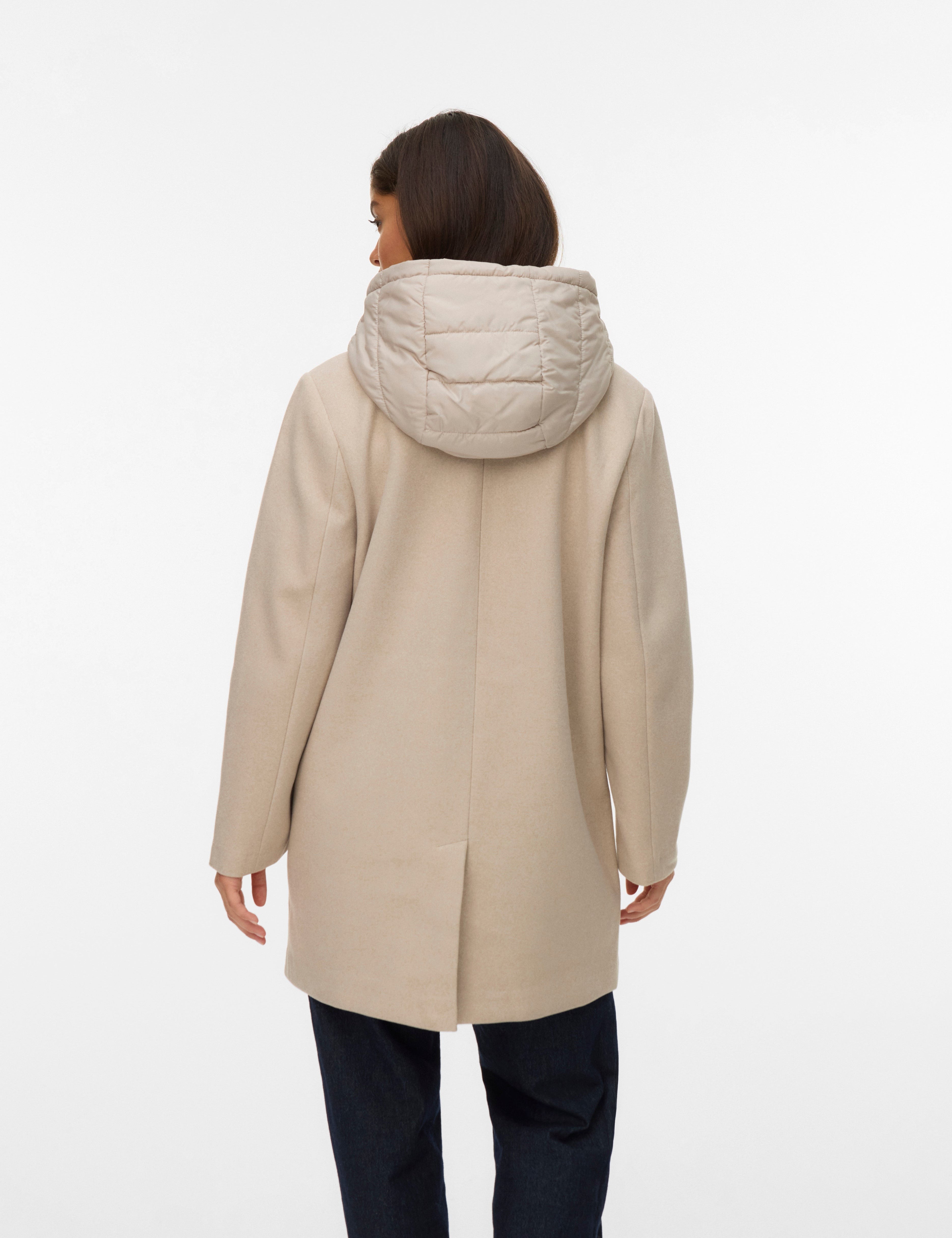 VERO MODA VMGRACE coat boo in oatmeal melange - Image 2