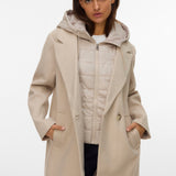 VERO MODA VMGRACE coat boo in oatmeal melange - Image 4