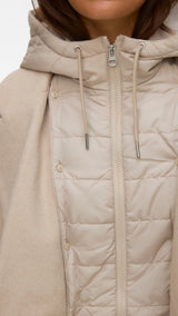 VERO MODA VMGRACE coat boo in oatmeal melange - Image 5