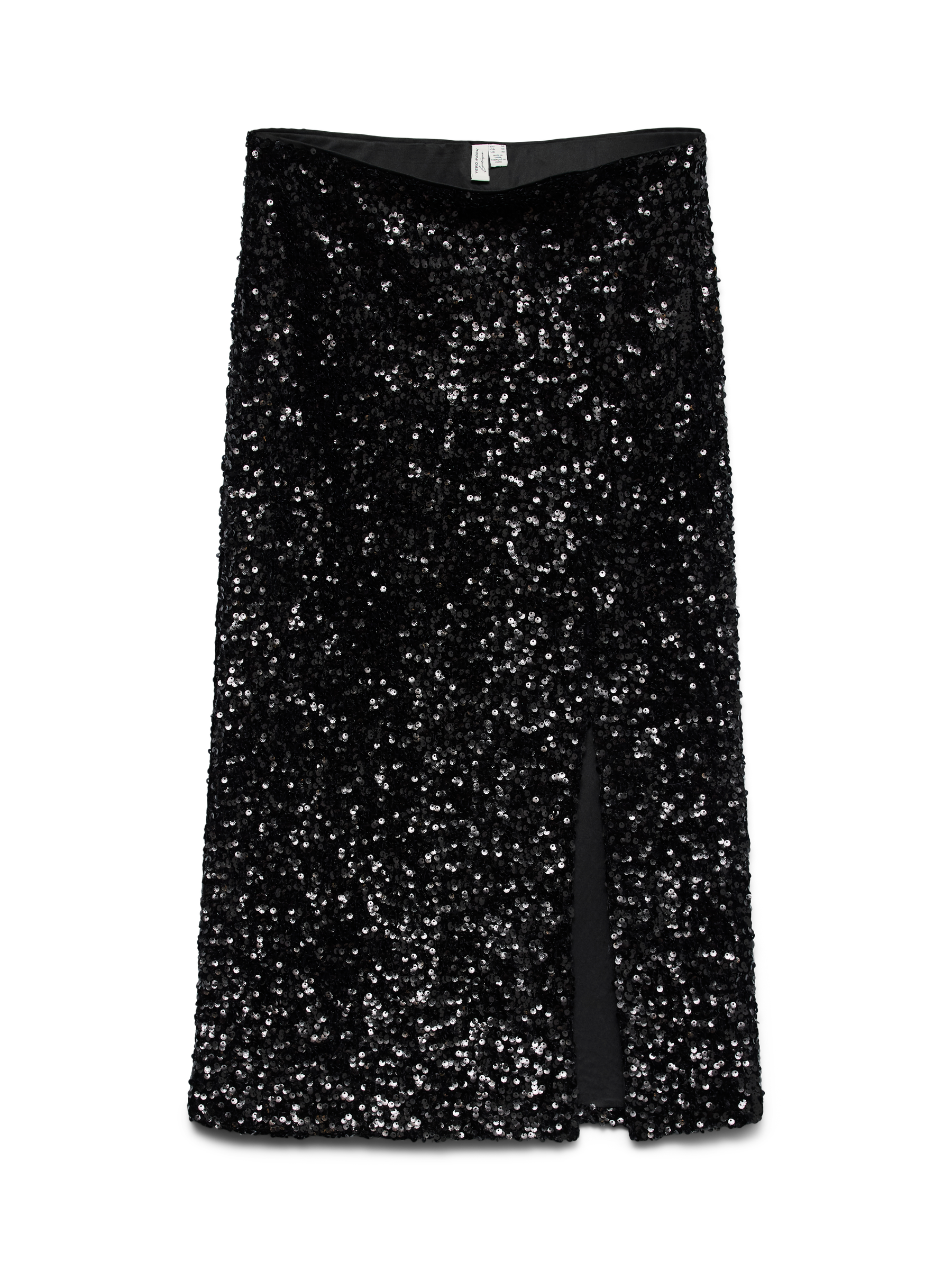 VERO MODA VMHALIA 7/8 skirt in black w. black sequins - Image 3