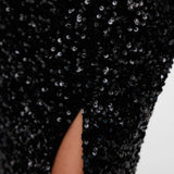VERO MODA VMHALIA 7/8 skirt in black w. black sequins - Image 6
