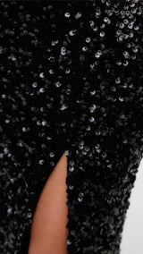 VERO MODA VMHALIA 7/8 skirt in black w. black sequins - Image 6