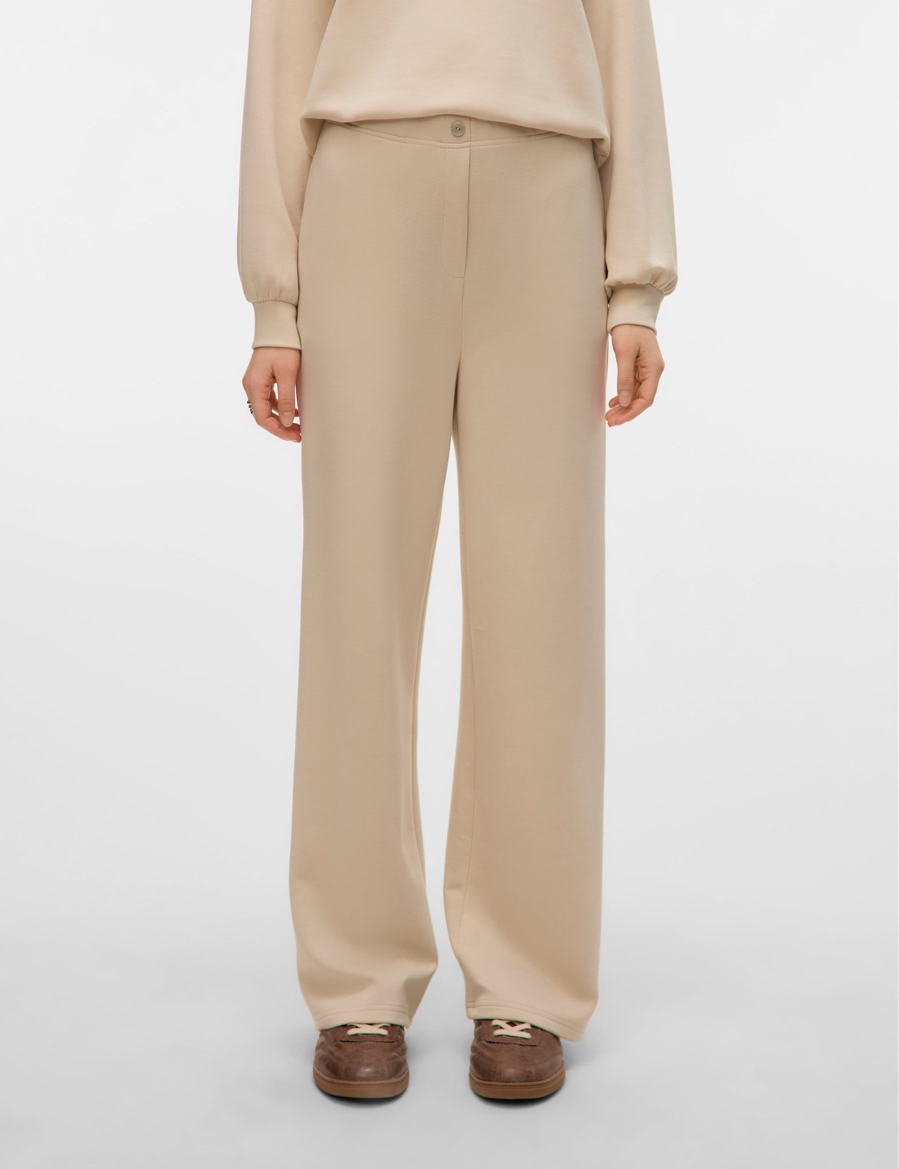 VERO MODA VMHALI wide pant boo in pumice stone - Image 1