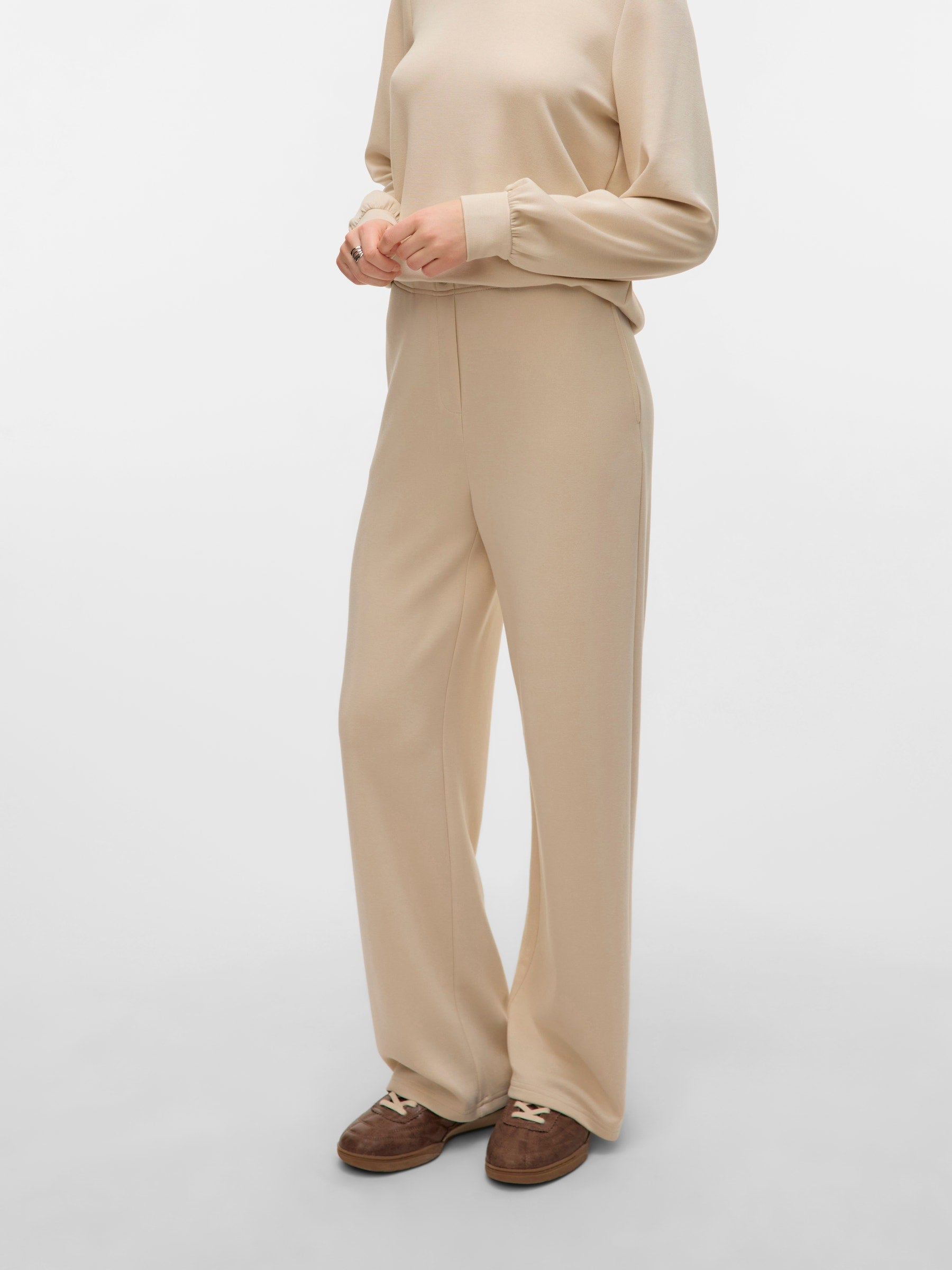 VERO MODA VMHALI wide pant boo in pumice stone - Image 5