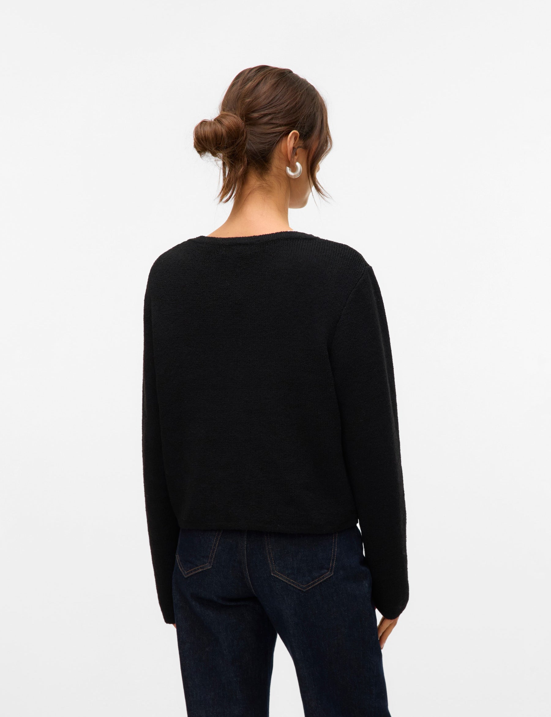 VERO MODA VMHILDUR bow cardigan in black - Image 2