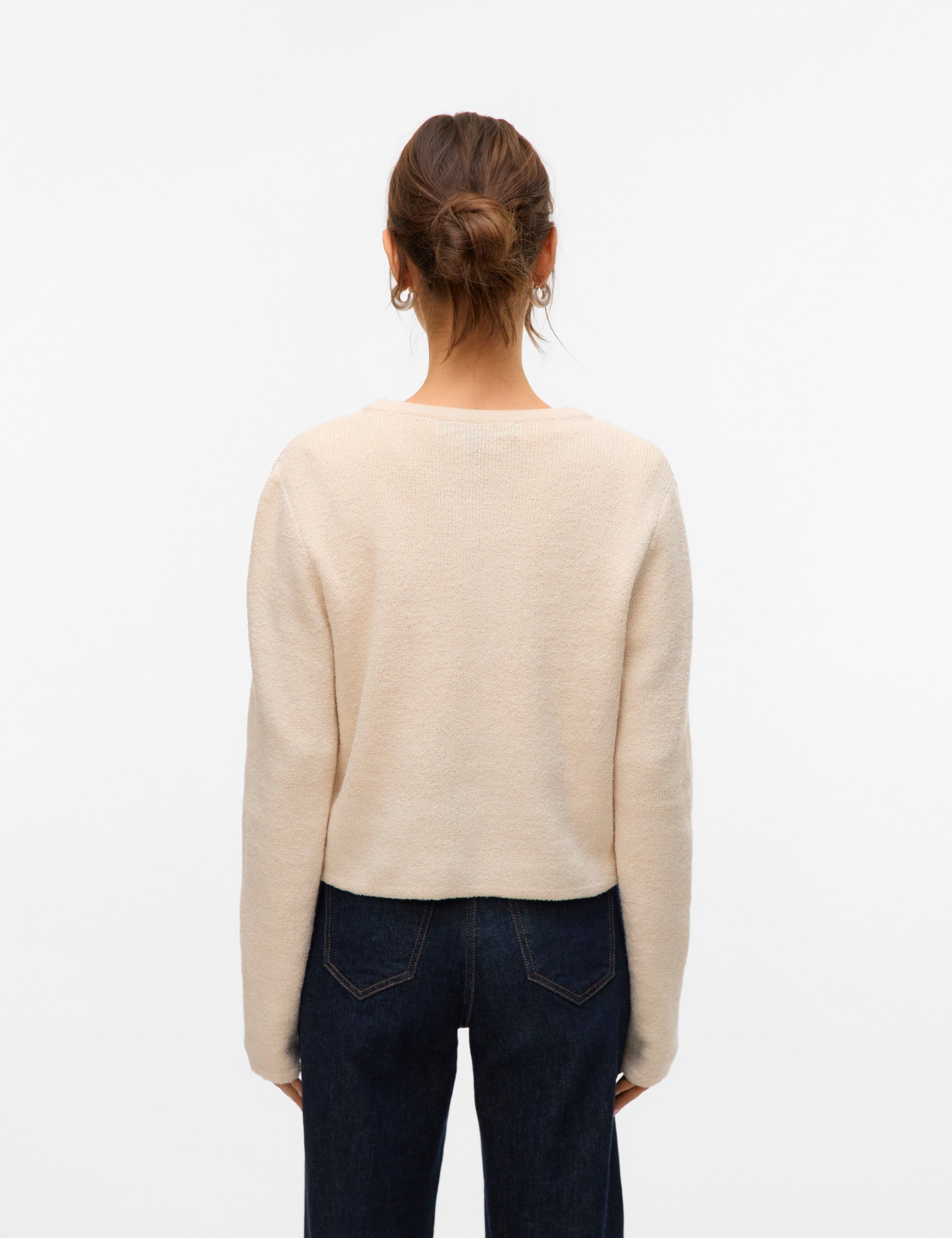 VERO MODA VMHILDUR bow cardigan in birch - Image 2