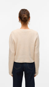 VERO MODA VMHILDUR bow cardigan in birch - Image 2