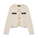 VERO MODA VMHILDUR bow cardigan in birch - Image 3