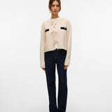 VERO MODA VMHILDUR bow cardigan in birch - Image 4