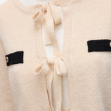 VERO MODA VMHILDUR bow cardigan in birch - Image 6