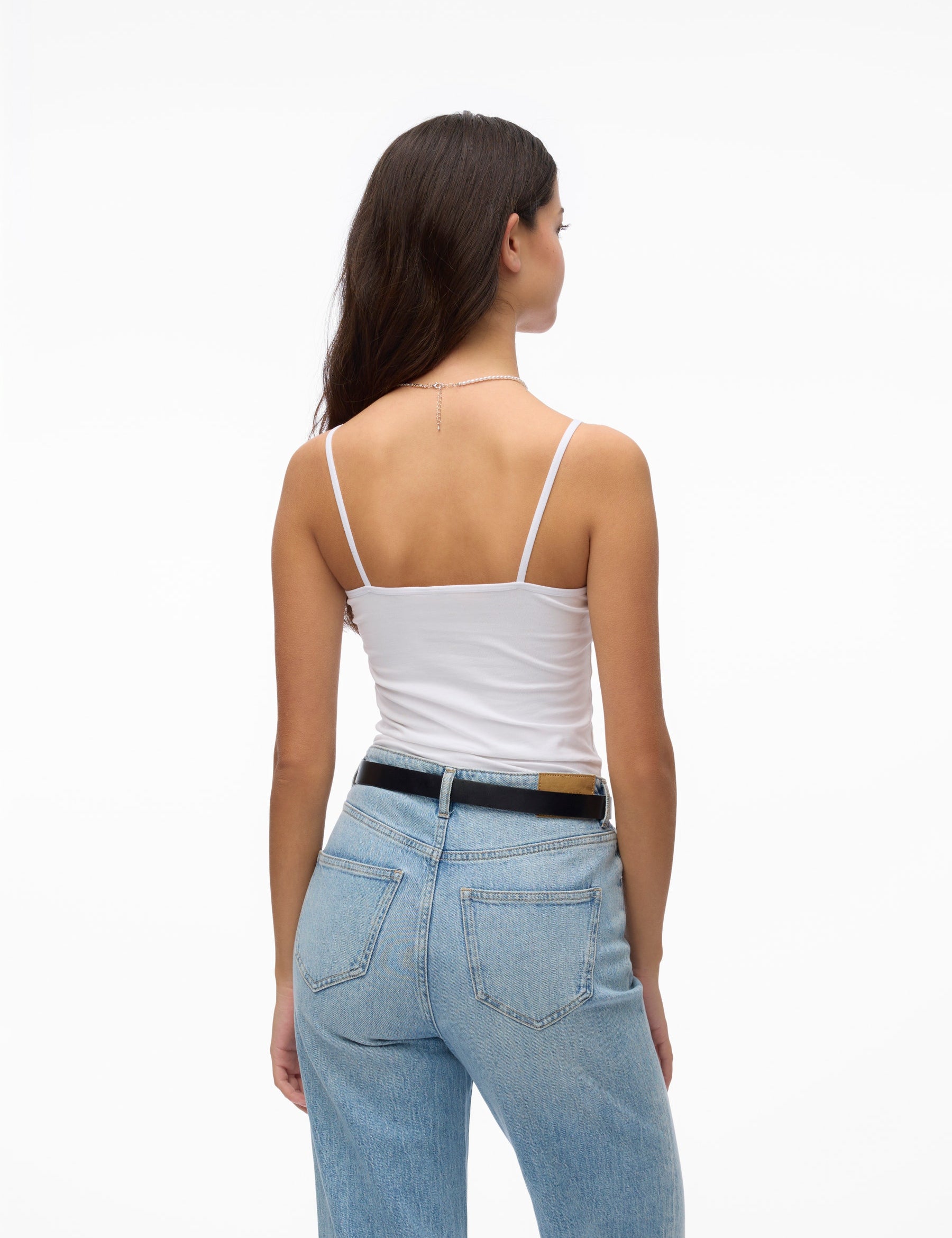 VERO MODA VMINGE lace singlet in bright white - Image 2