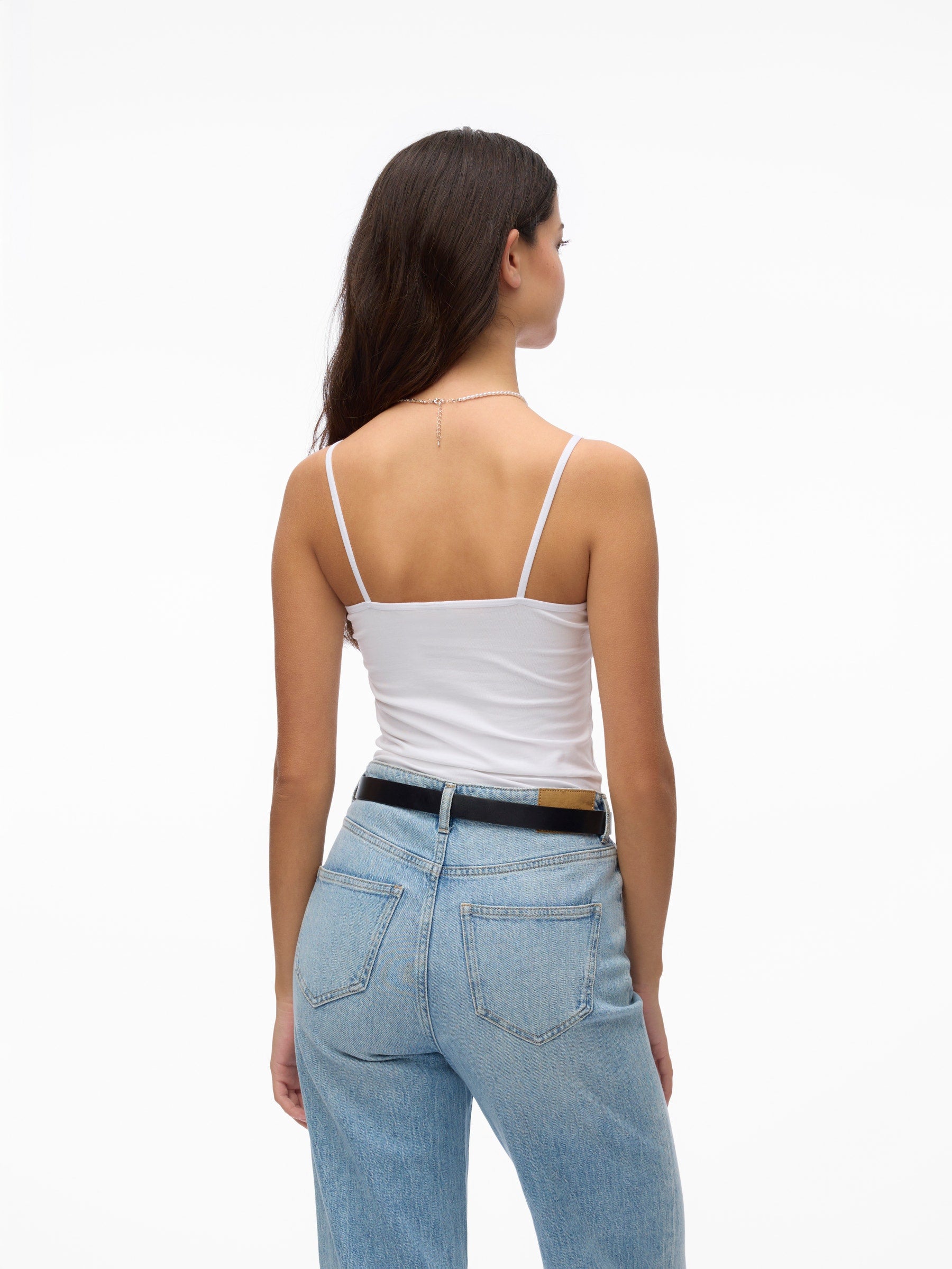 VERO MODA VMINGE lace singlet in bright white - Image 2