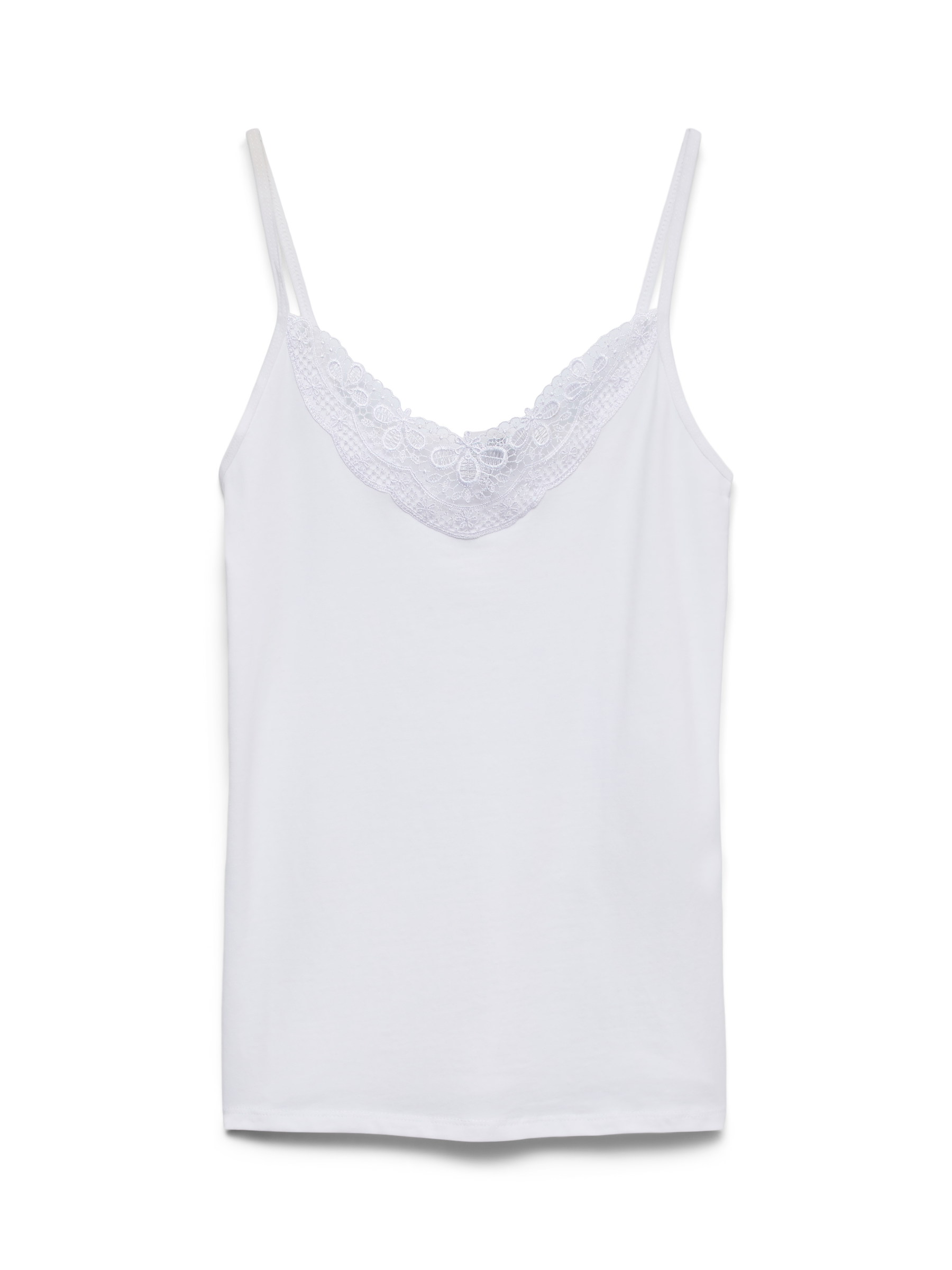 VERO MODA VMINGE lace singlet in bright white - Image 3