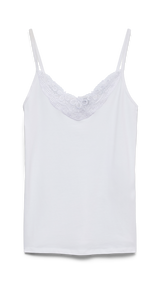 VERO MODA VMINGE lace singlet in bright white - Image 3