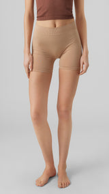 VERO MODA VMJACKIE seamless mini shorts in tan - Image 1