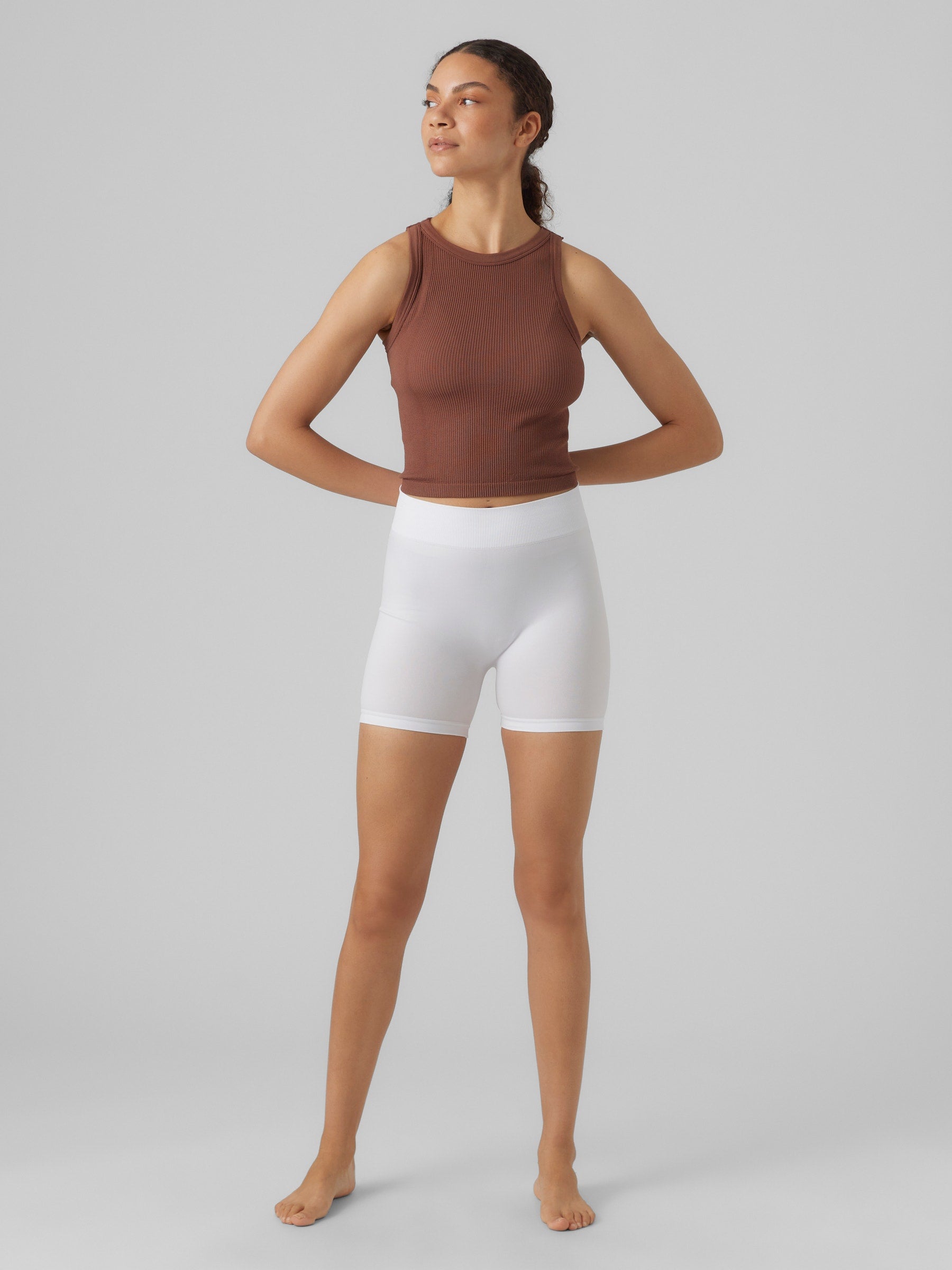 VERO MODA VMJACKIE seamless mini shorts in snow white - Image 4