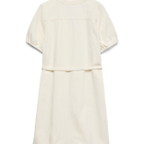 VERO MODA VMJANET v-neck short denim dress in snow white - Image 4