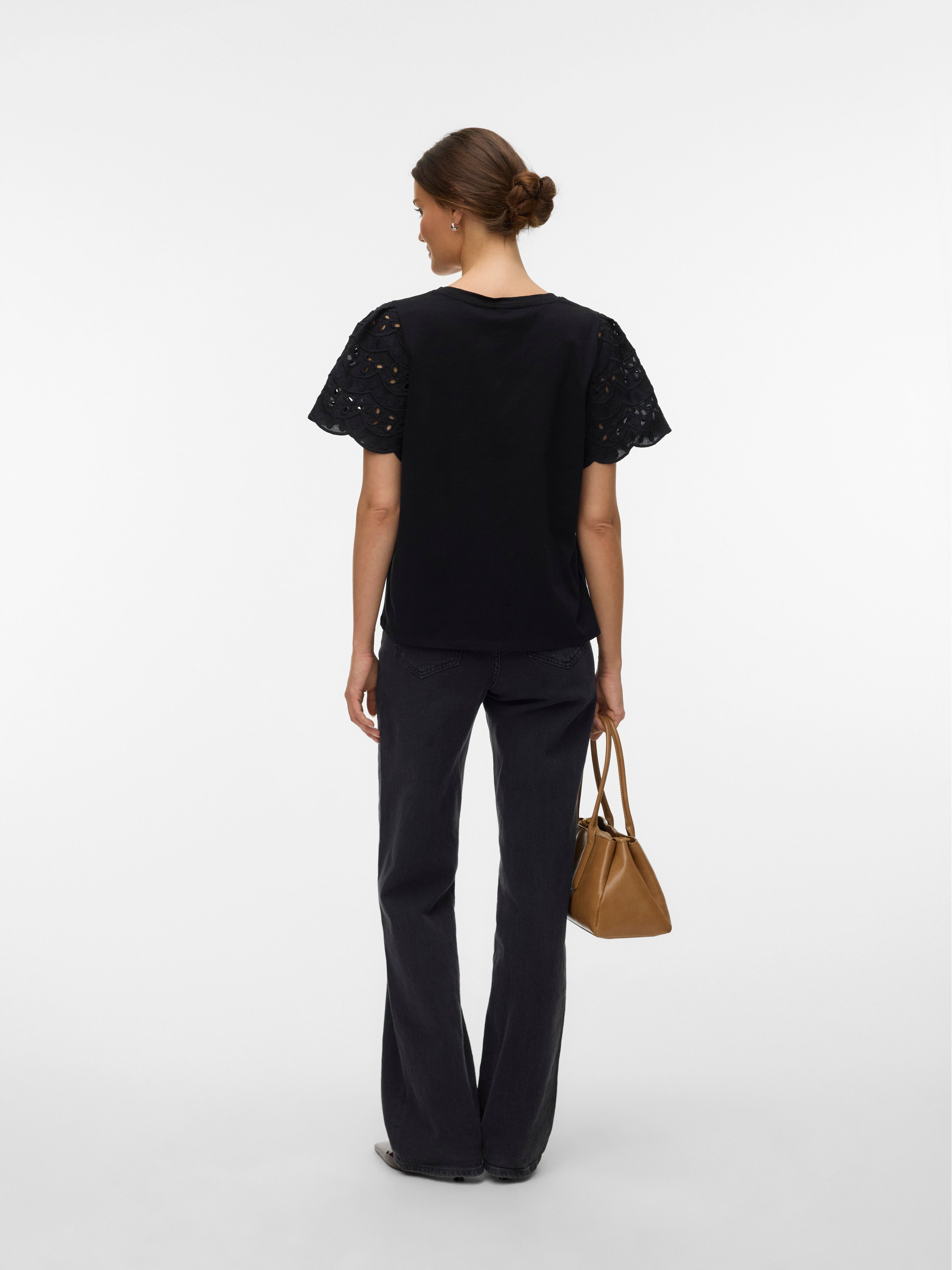 VERO MODA VMJASY o-neck top in black - Image 2