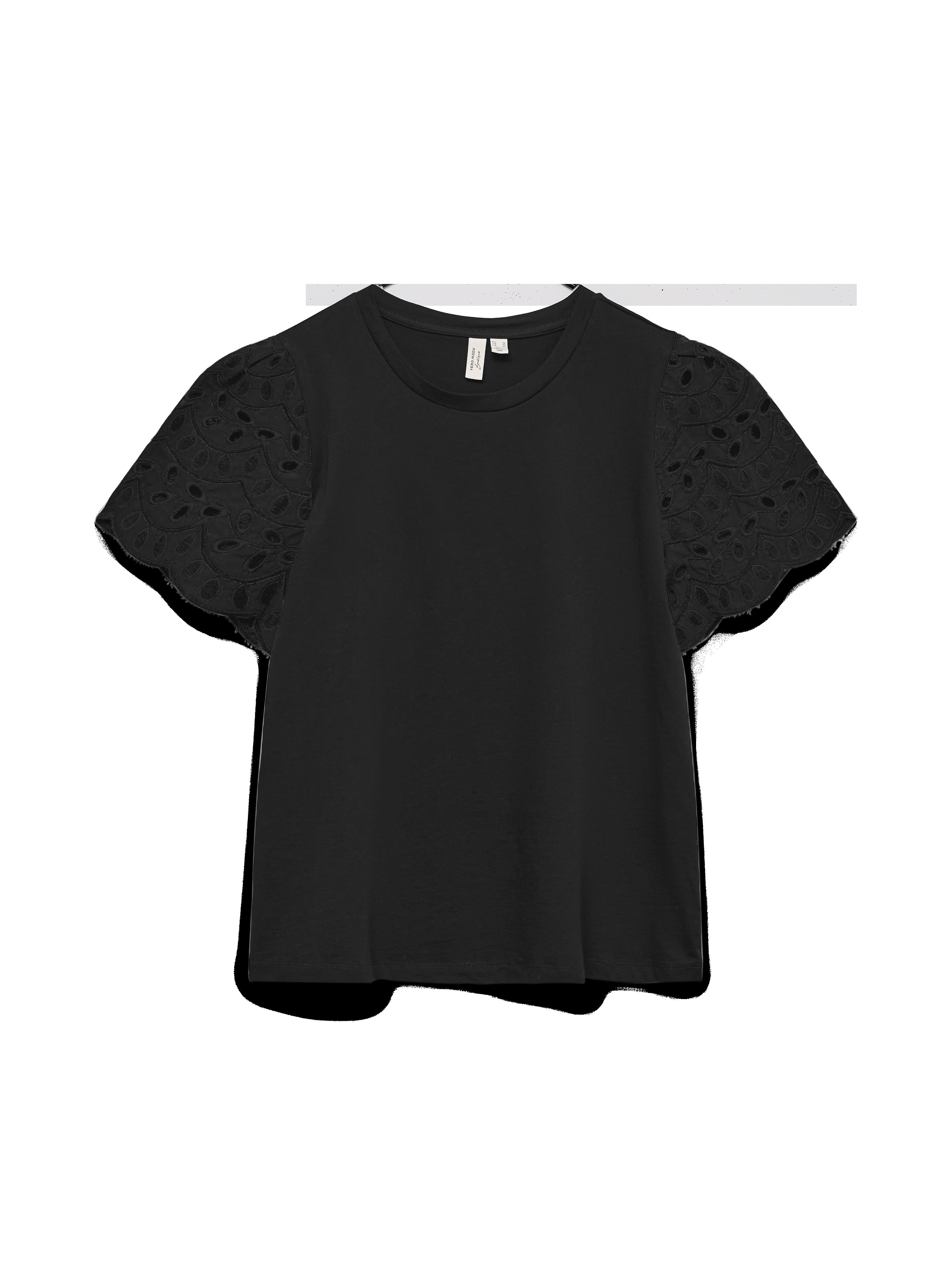 VERO MODA VMJASY o-neck top in black - Image 3