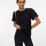 VERO MODA VMJASY o-neck top in black - Image 4