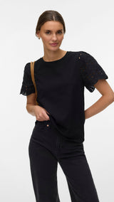 VERO MODA VMJASY o-neck top in black - Image 4