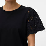 VERO MODA VMJASY o-neck top in black - Image 5