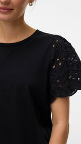 VERO MODA VMJASY o-neck top in black - Image 5