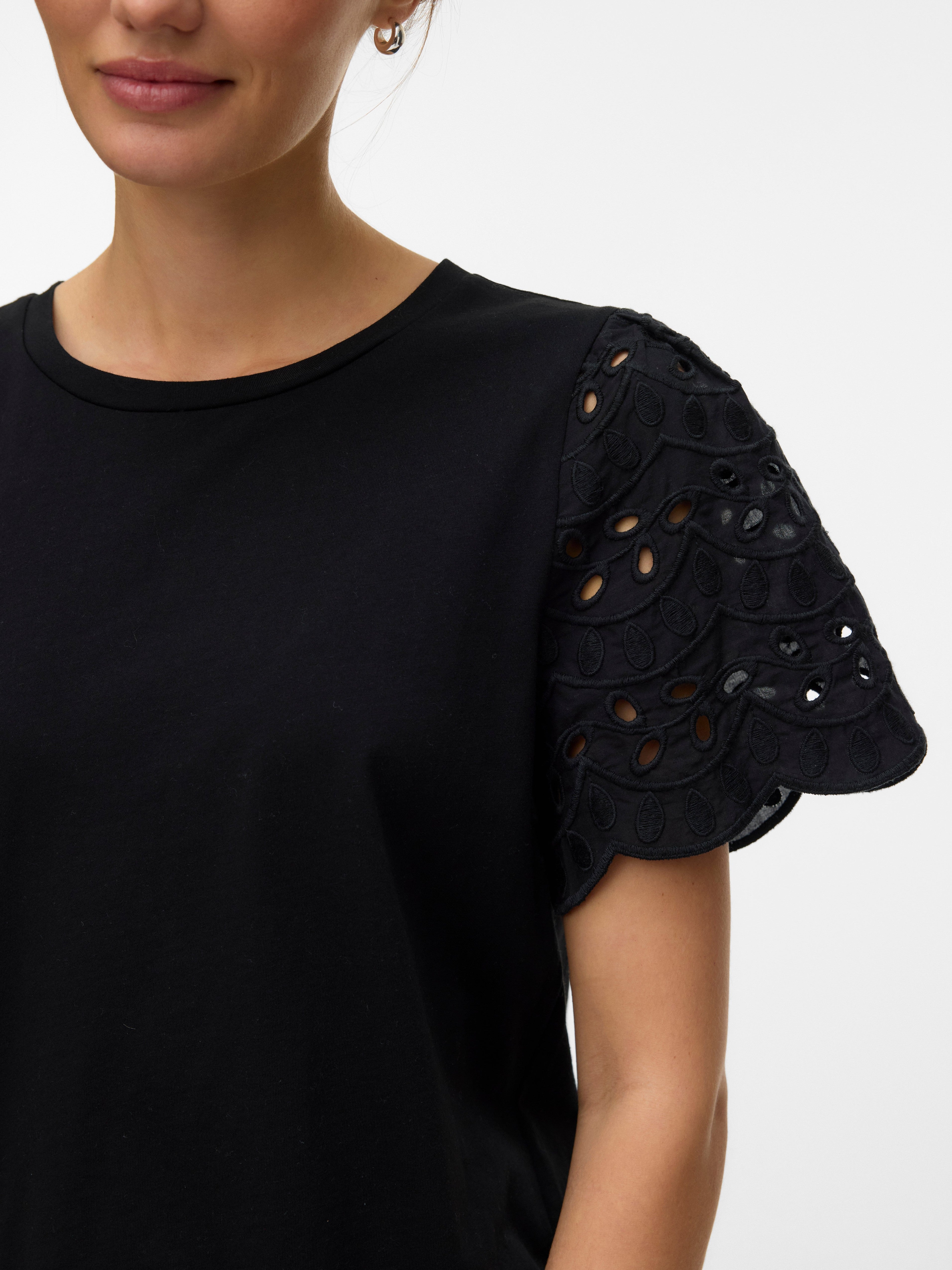 VERO MODA VMJASY o-neck top in black - Image 5