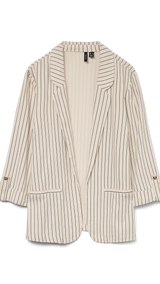 VERO MODA VMJESMILO 3/4 loose blazer in silver lining - Image 3