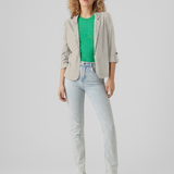 VERO MODA VMJESMILO 3/4 loose blazer in silver lining - Image 4