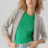 VERO MODA VMJESMILO 3/4 loose blazer in silver lining - Image 5