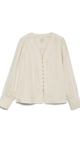 VERO MODA VMJISANA v-neck shirt in birch - Image 3