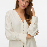 VERO MODA VMJISANA v-neck shirt in birch - Image 4