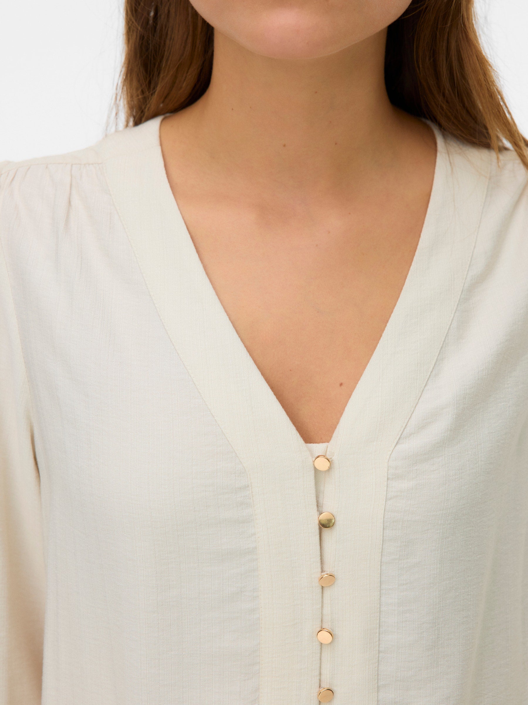 VERO MODA VMJISANA v-neck shirt in birch - Image 5