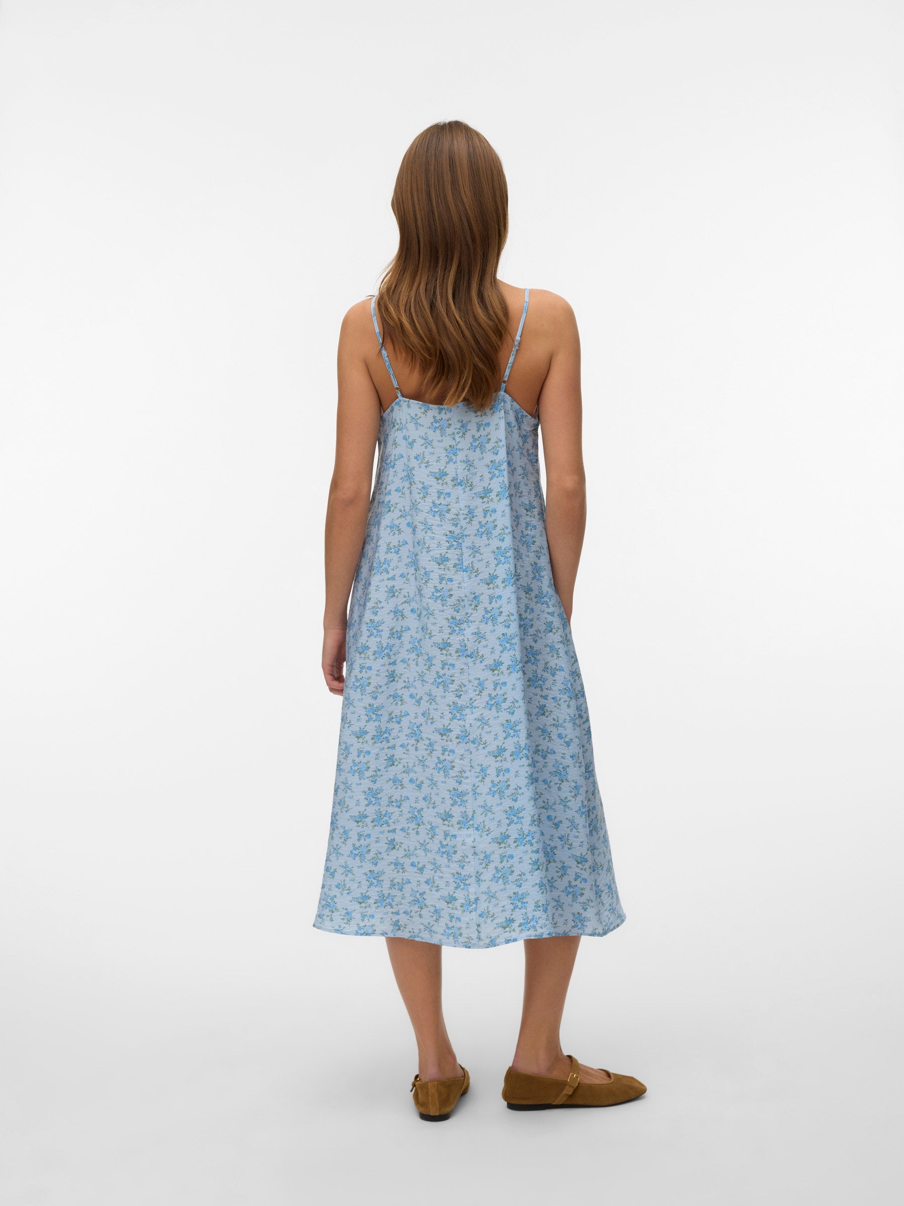 VERO MODA VMJOSIE calf singlet dress in cashmere blue blue molly - Image 2