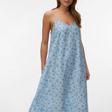VERO MODA VMJOSIE calf singlet dress in cashmere blue blue molly - Image 4