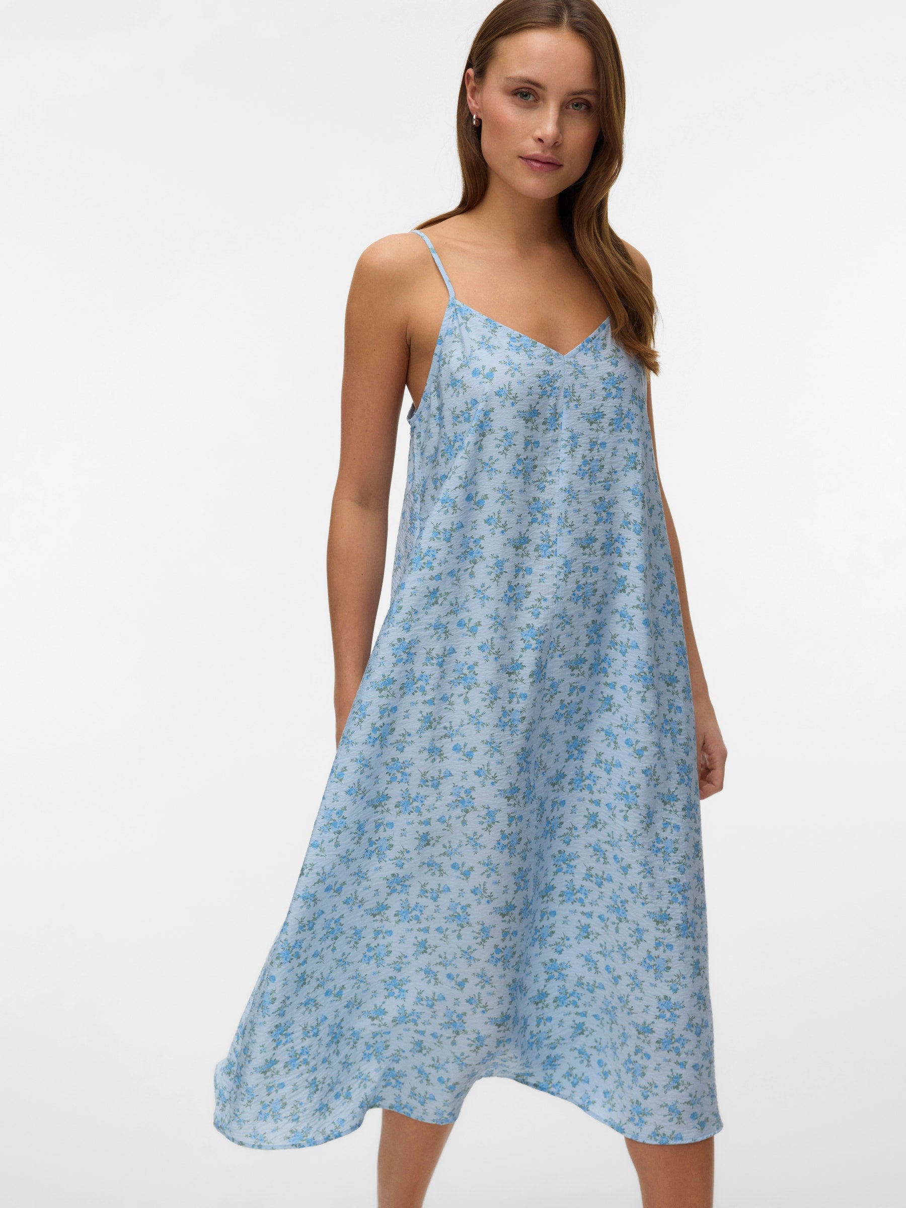 VERO MODA VMJOSIE calf singlet dress in cashmere blue blue molly - Image 4