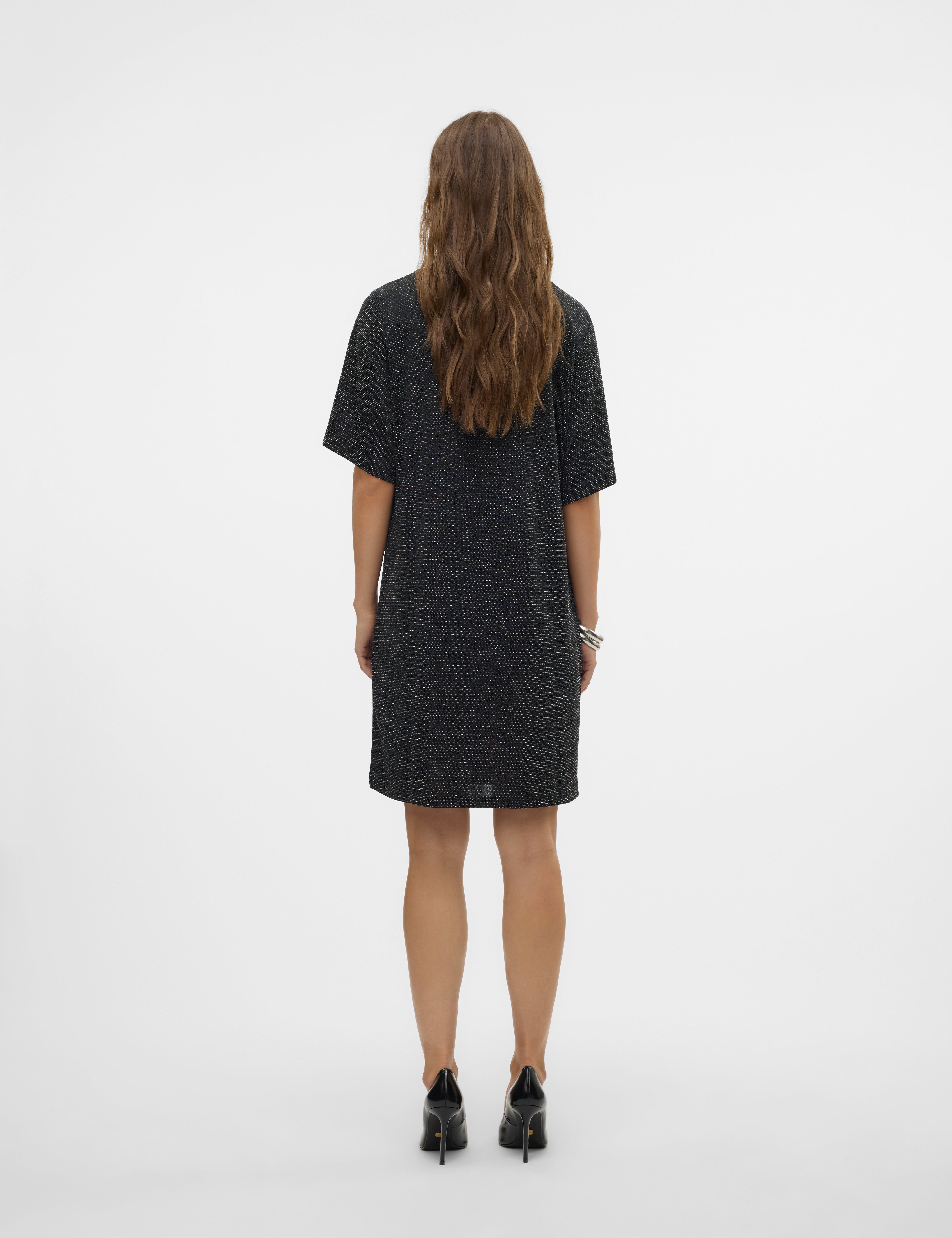 VERO MODA VMKANVA 2/4 tee dress - chocolate torte copper lurex