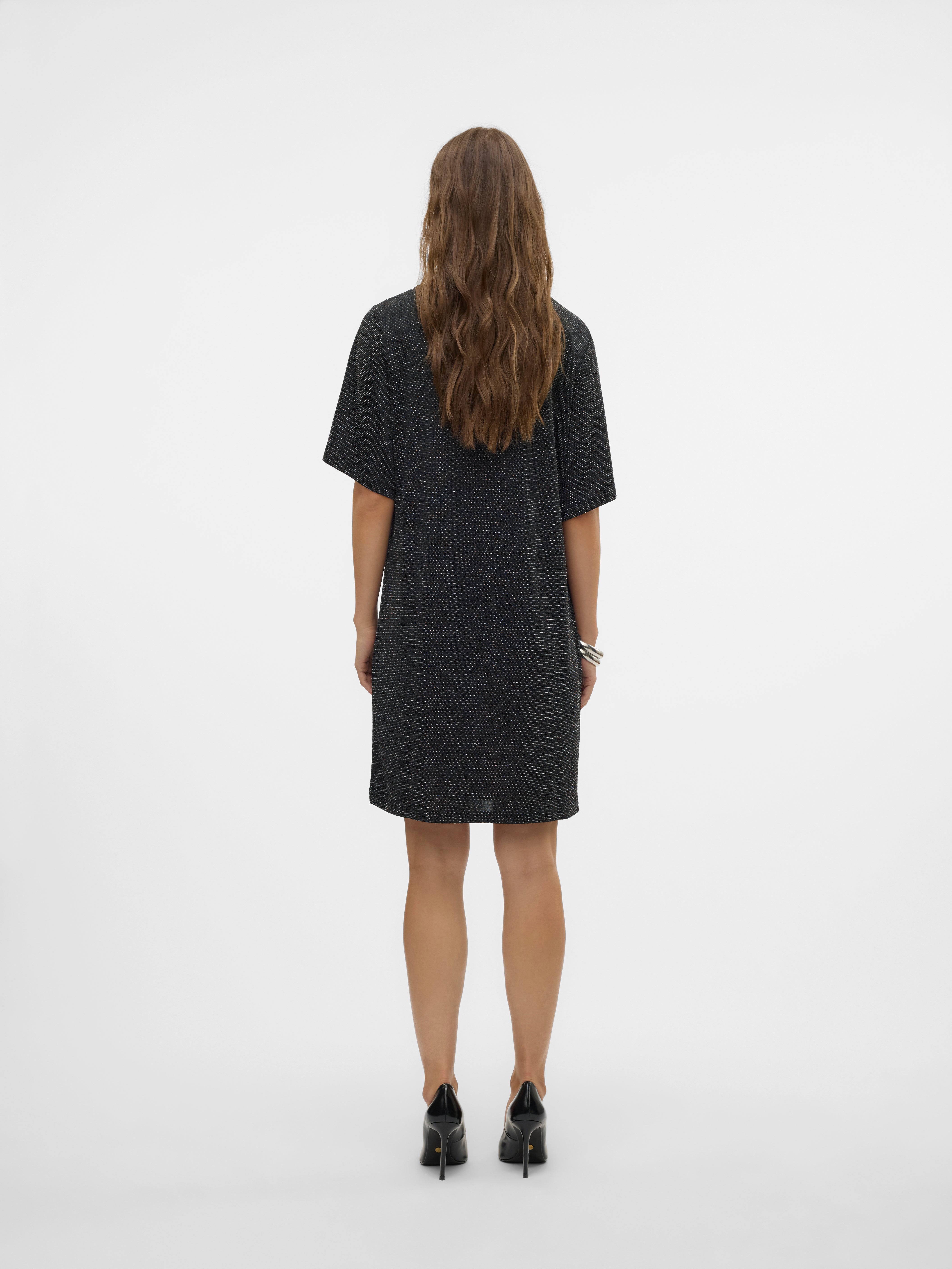 VERO MODA VMKANVA 2/4 tee dress - chocolate torte copper lurex