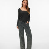 VERO MODA VMKANVA square neck top in black silver lurex - Image 1