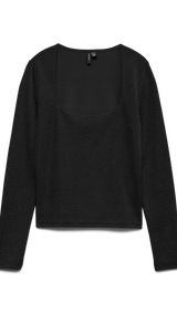 VERO MODA VMKANVA square neck top in black silver lurex - Image 3