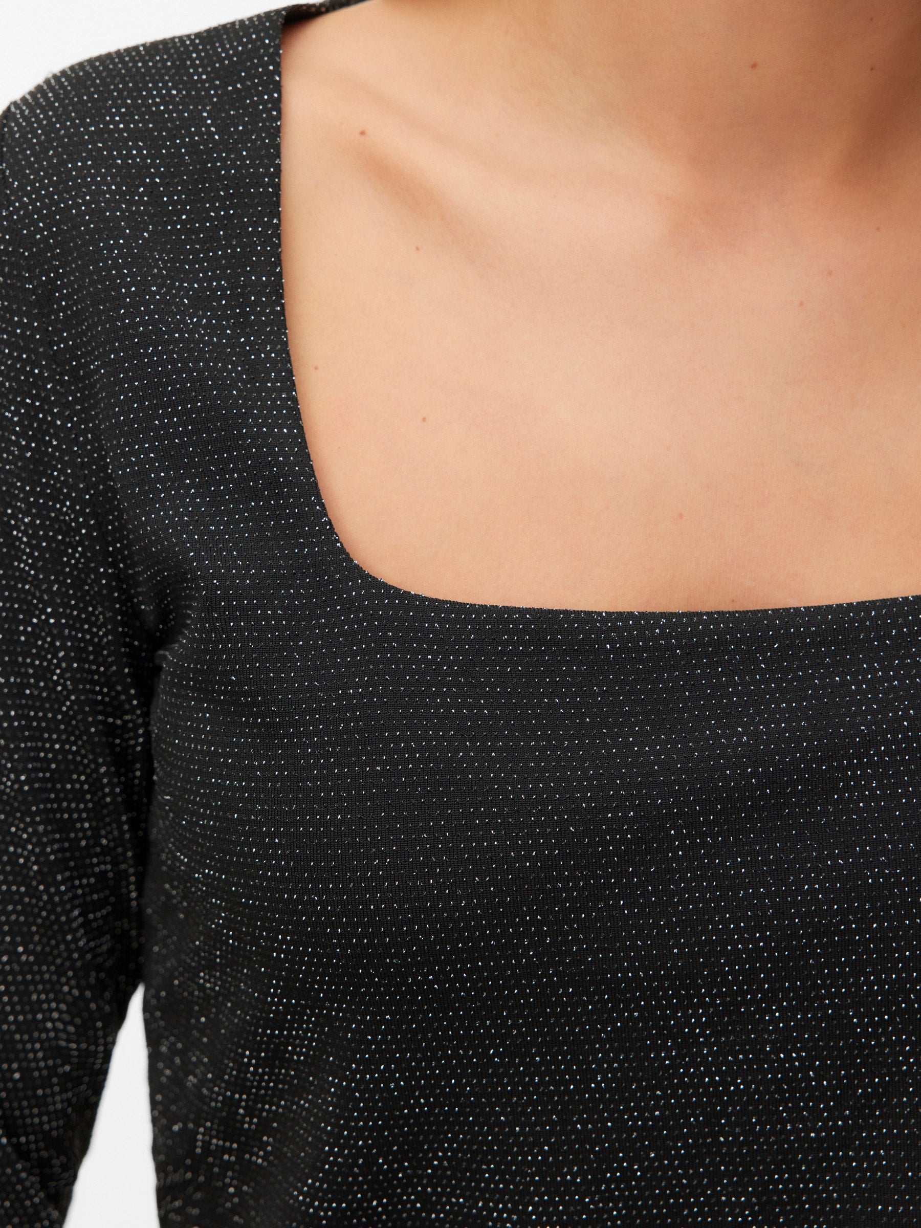 VERO MODA VMKANVA square neck top in black silver lurex - Image 5