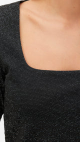 VERO MODA VMKANVA square neck top in black silver lurex - Image 5