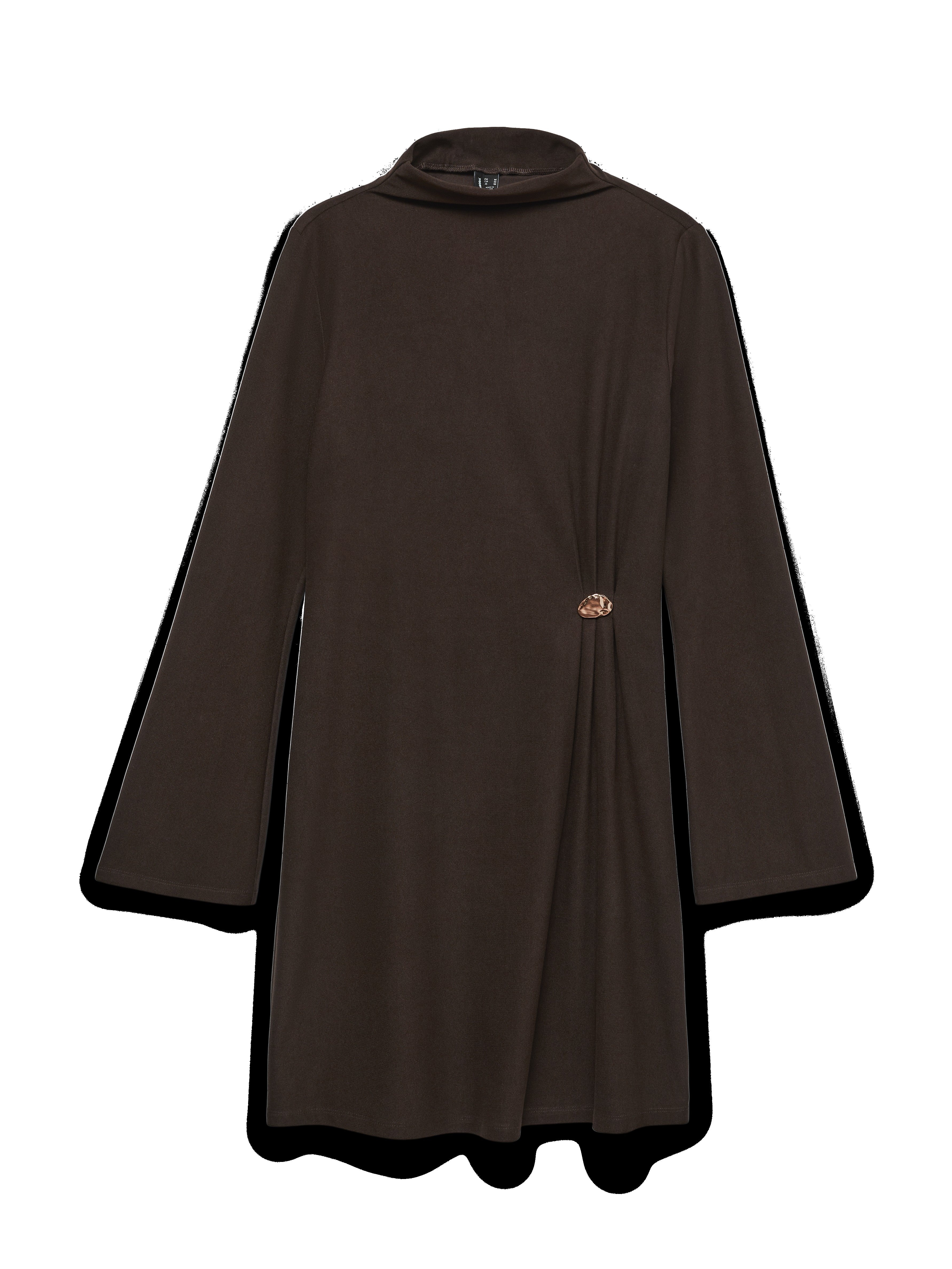 VERO MODA VMKATH short buttn cord dress in chocolate torte - Image 3