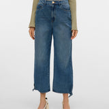 VERO MODA VMKATHY wide cropped jeans in medium blue - Image 1