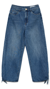VERO MODA VMKATHY wide cropped jeans in medium blue - Image 3
