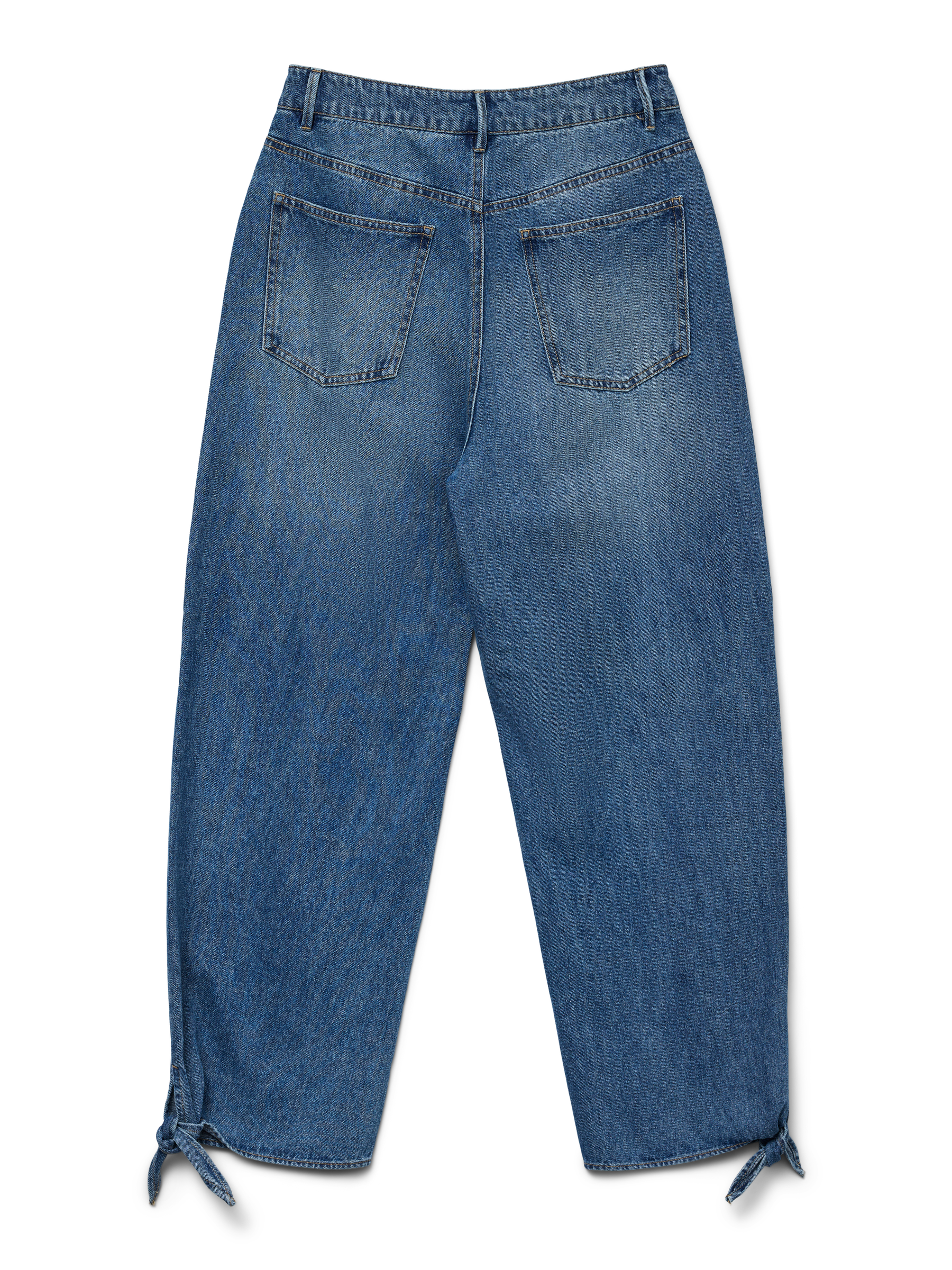 VERO MODA VMKATHY wide cropped jeans in medium blue - Image 4