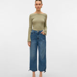 VERO MODA VMKATHY wide cropped jeans in medium blue - Image 5
