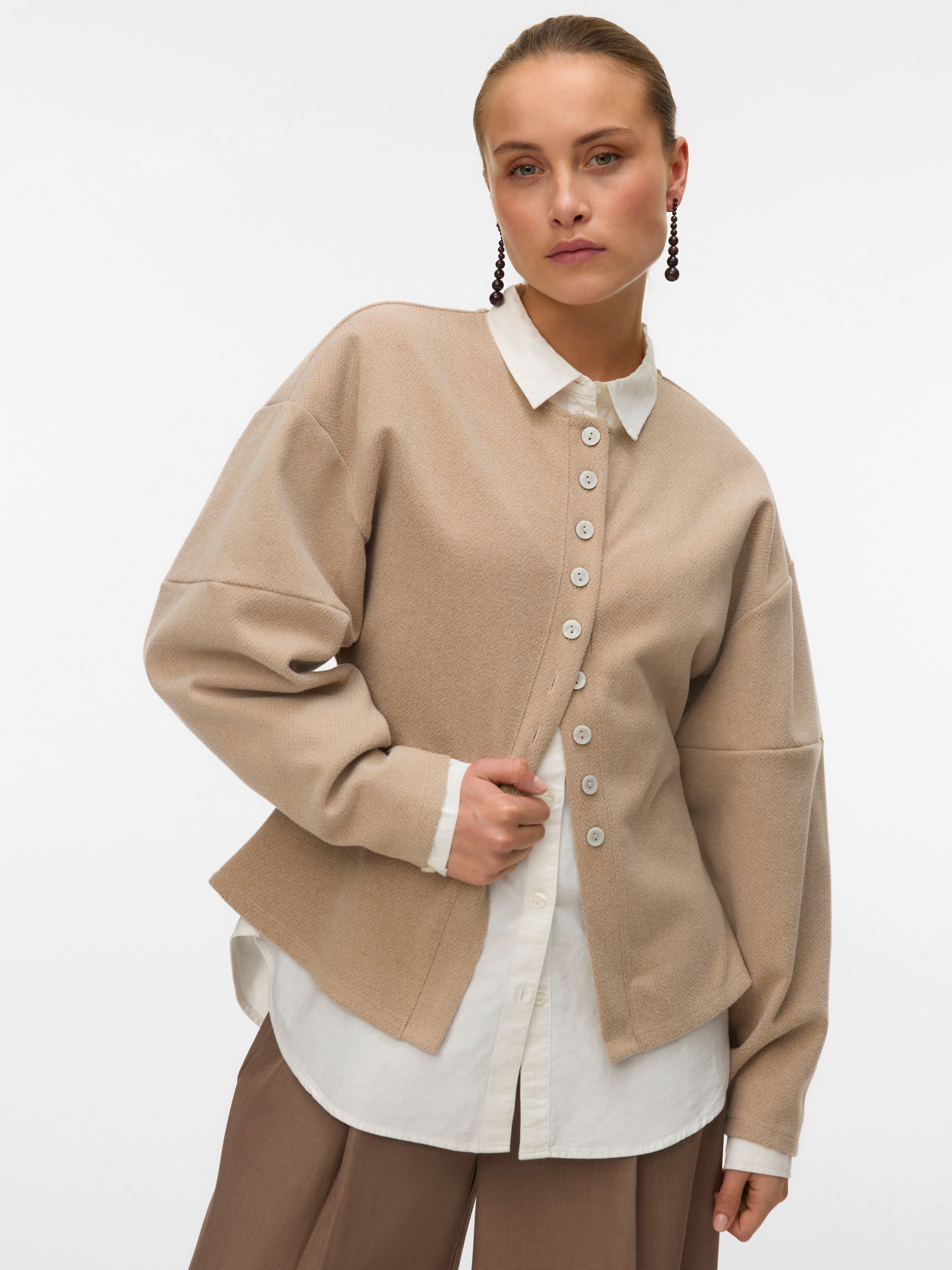VERO MODA VMKLEA o-neck cardigan - silver mink