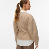 VERO MODA VMKLEA o-neck cardigan - silver mink